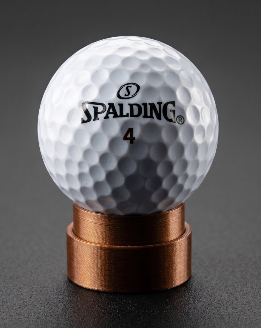 Dimple¹ stamp: a reclaimed golf ball handle on a precision copper PLA base